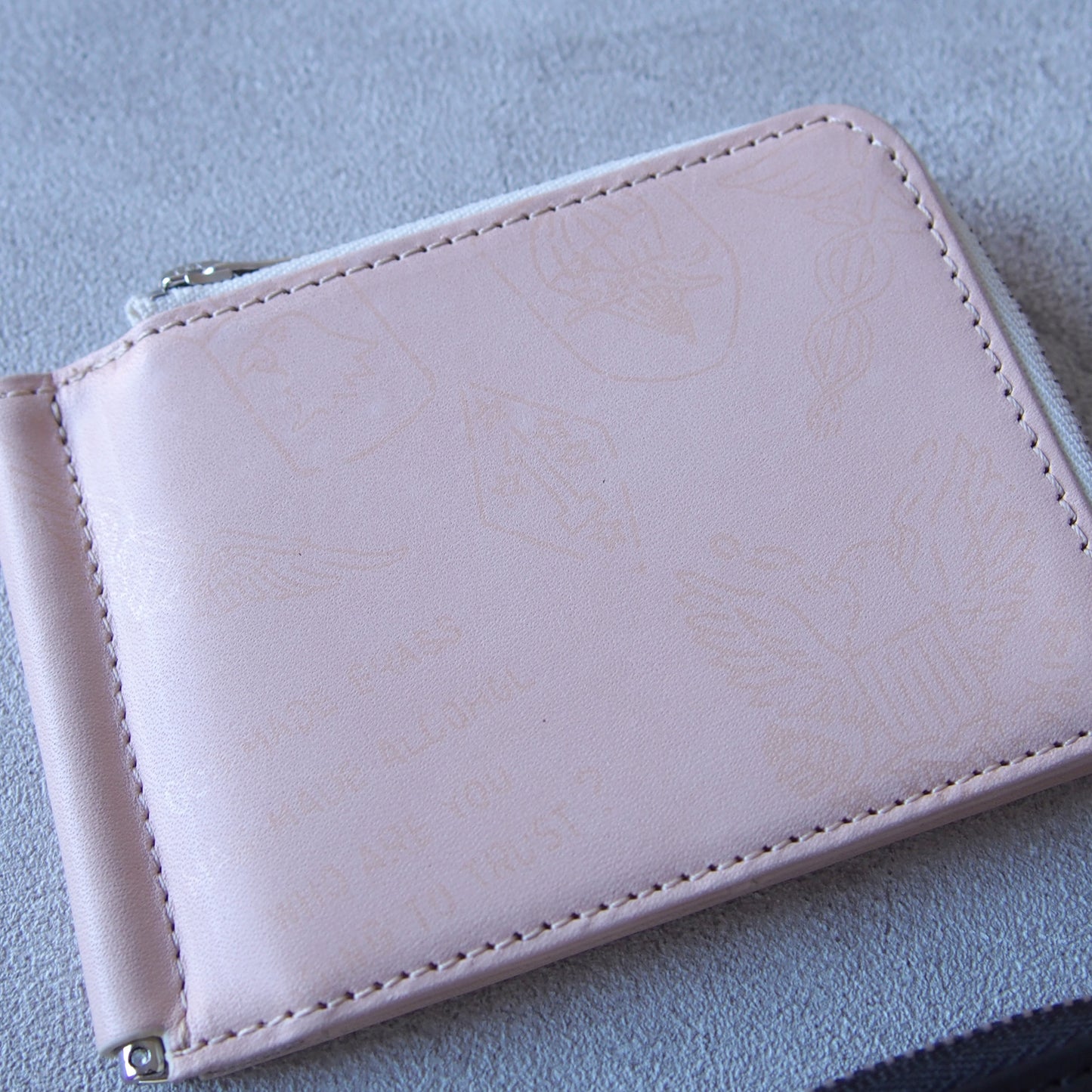 leathertone|ベトナムZIPPO柄ヌメ革札ばさみ