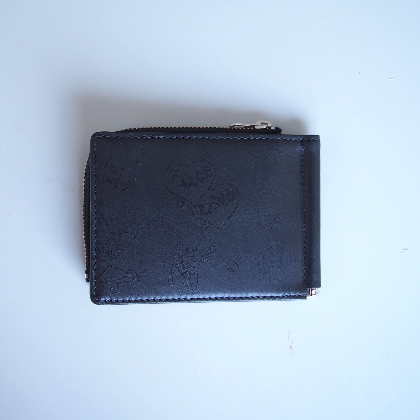 leathertone|ベトナムZIPPO柄ヌメ革札ばさみ