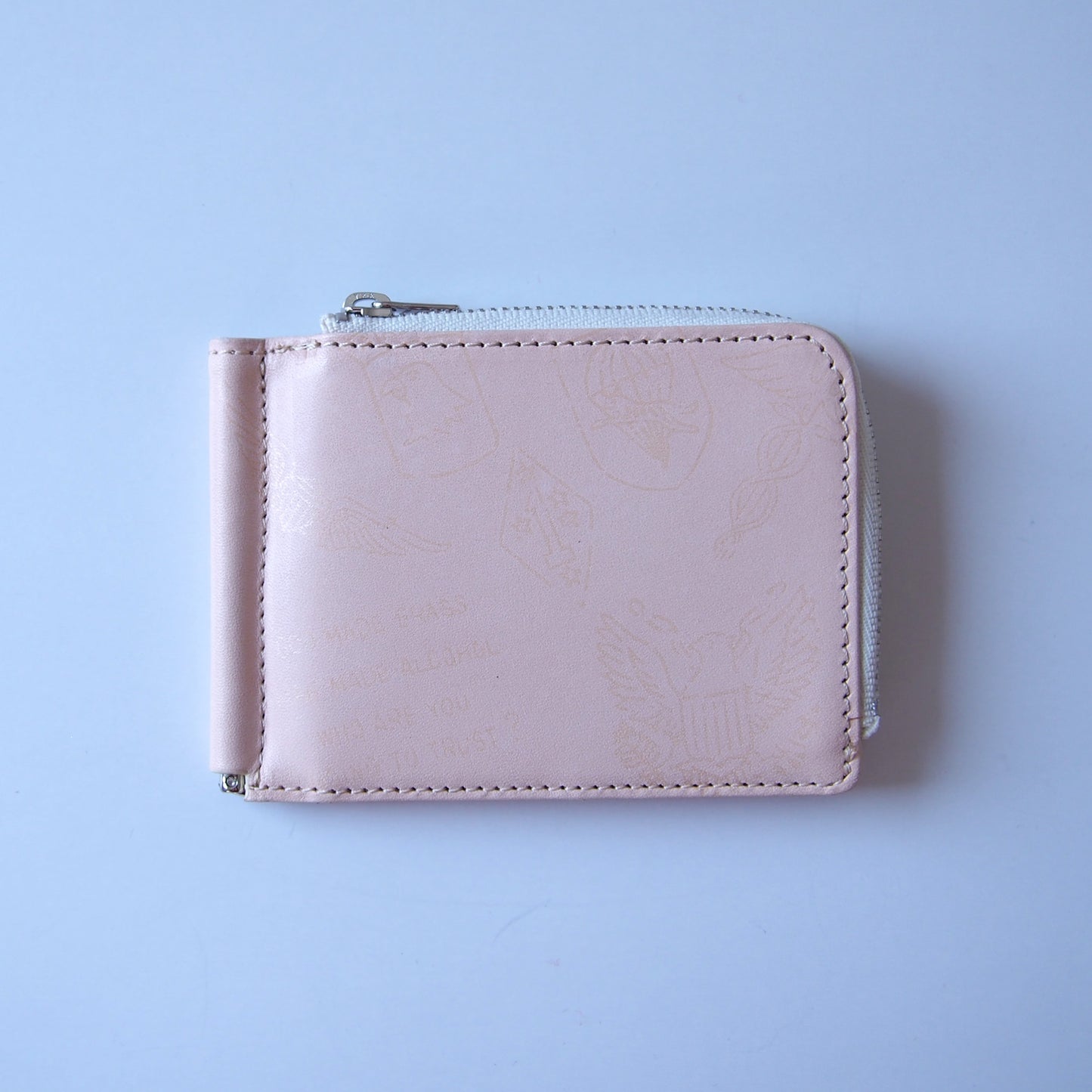leathertone|ベトナムZIPPO柄ヌメ革札ばさみ