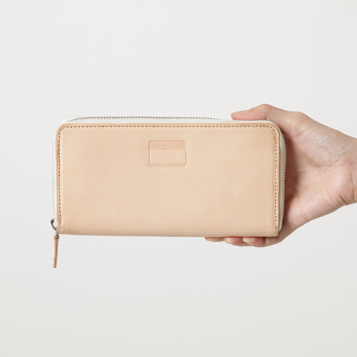 &ID|ベジタブルタンニンレザー ラウンドファスナー長財布