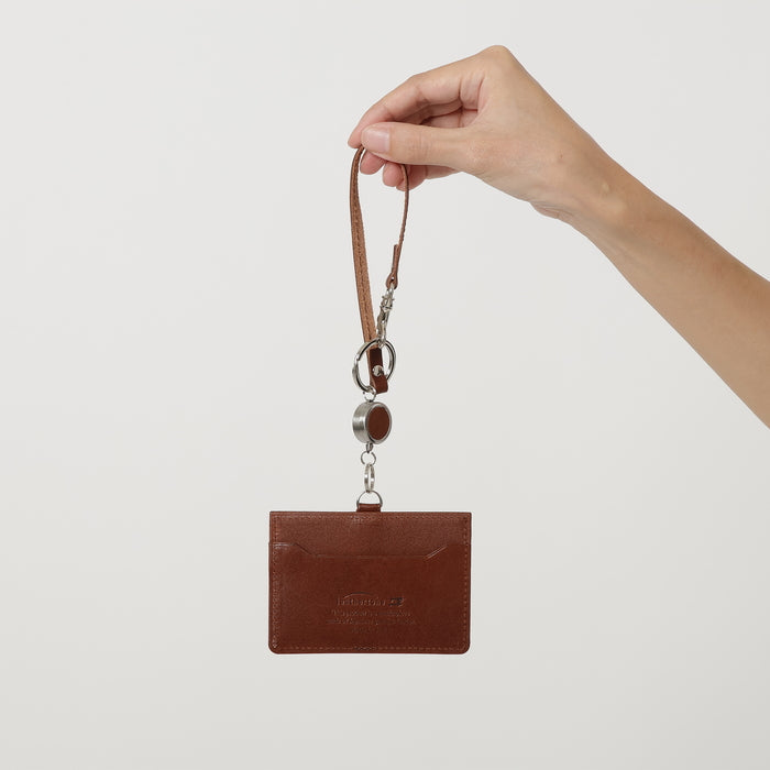 leathertone|栃木レザー リール付きパスケース 定期入れ IDケース 日本製