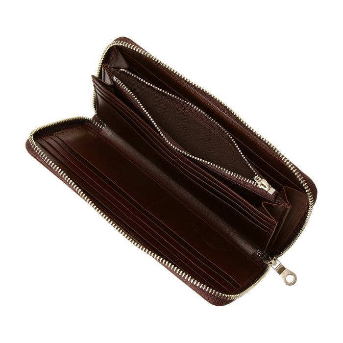 leathertone|栃木レザー ラウンドファスナー長財布 日本製
