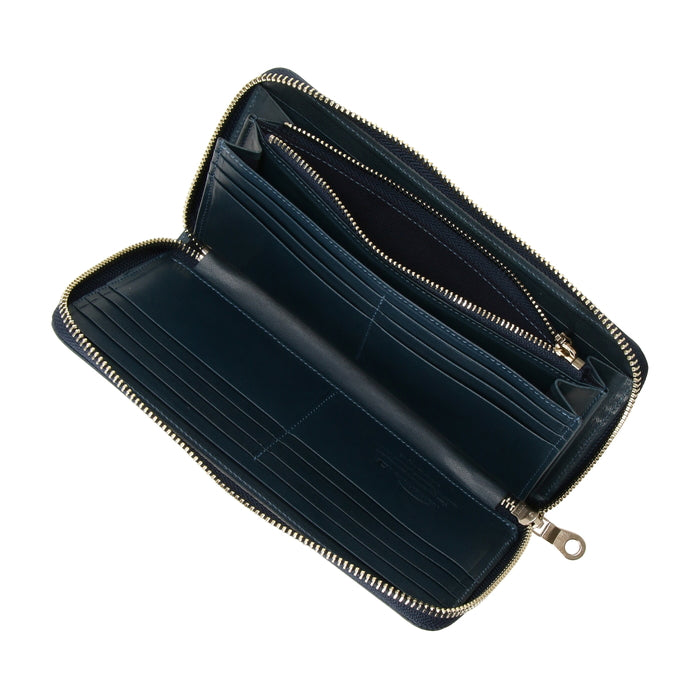 leathertone|栃木レザー ラウンドファスナー長財布 日本製