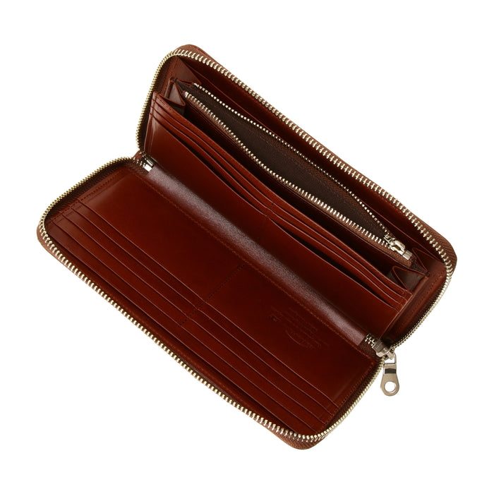 leathertone|栃木レザー ラウンドファスナー長財布 日本製