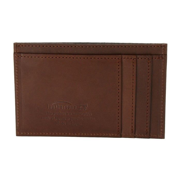 leathertone|栃木レザー グレンチェック型押し フラグメントケース 日本製