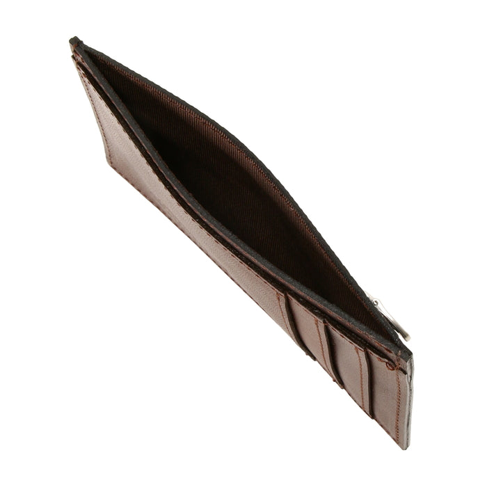 leathertone|栃木レザー グレンチェック型押し フラグメントケース 日本製