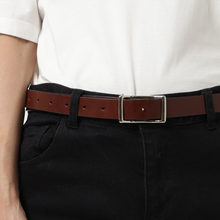 leathertone|栃木レザーサマーオイルベルト 25mm幅 センターピンバックル