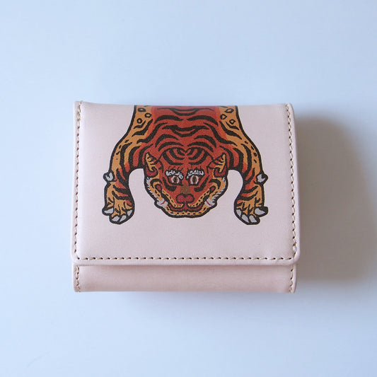 leathertone｜チベタンタイガープリントヌメ革三つ折り財布