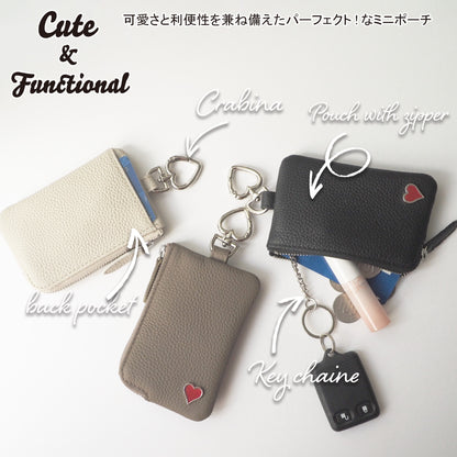 leathertone｜天然石シリーズ　カラビナ付ポーチ