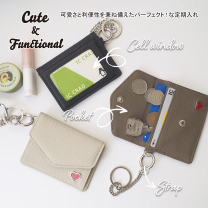 leathertone｜天然石シリーズ　小物入れ付定期入れ