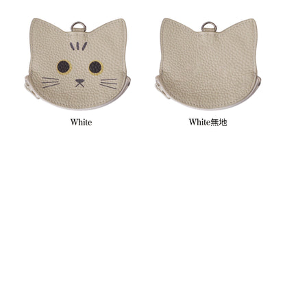 leathertone｜neko neko neko シリーズ フェイス型ミニポーチ